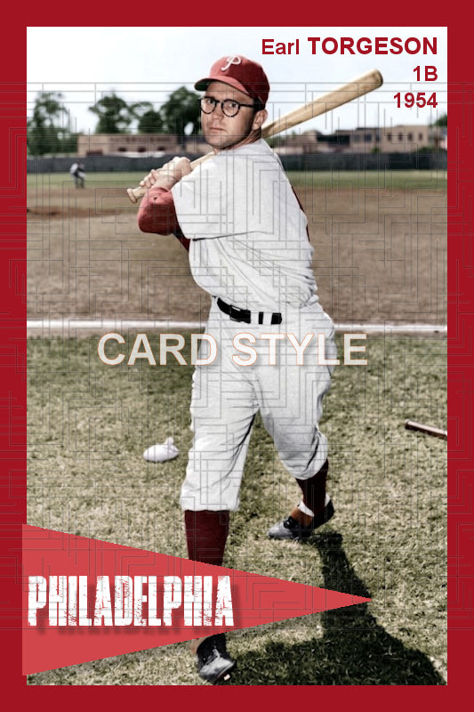 Earl Torgeson - 1954 Philadelphia Phillies - choose a size & style