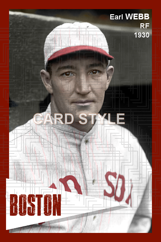 Earl Webb - 1930 Boston Red Sox - choose a size & style