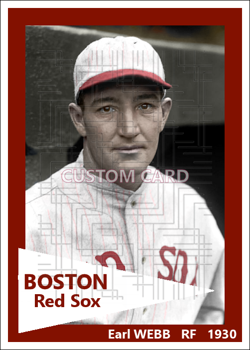 Earl Webb - 1930 Boston Red Sox - choose a size & style