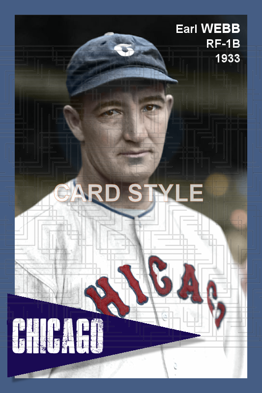 Earl Webb - 1933 Chicago White Sox - choose a size & style