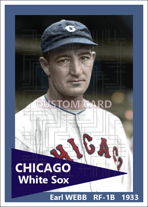 Earl Webb - 1933 Chicago White Sox - choose a size & style