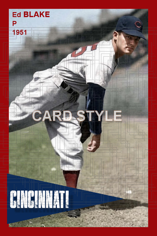Ed Blake - 1951 Cincinnati Reds - choose a size & style