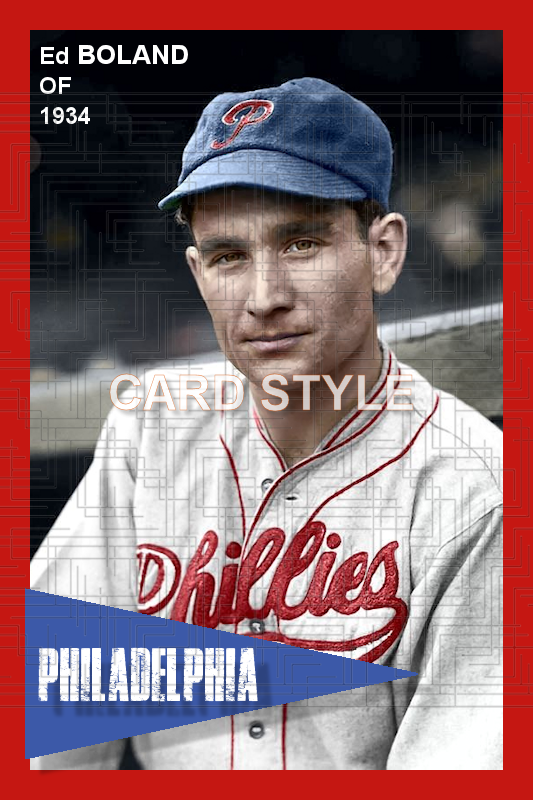 Ed Boland - 1934 Philadelphia Phillies - choose a size & style