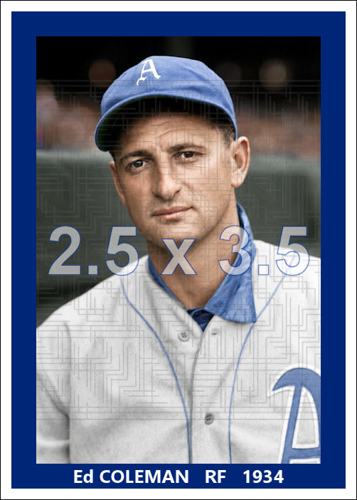 Ed Coleman - 1934 Philadelphia Athletics - choose a size & style