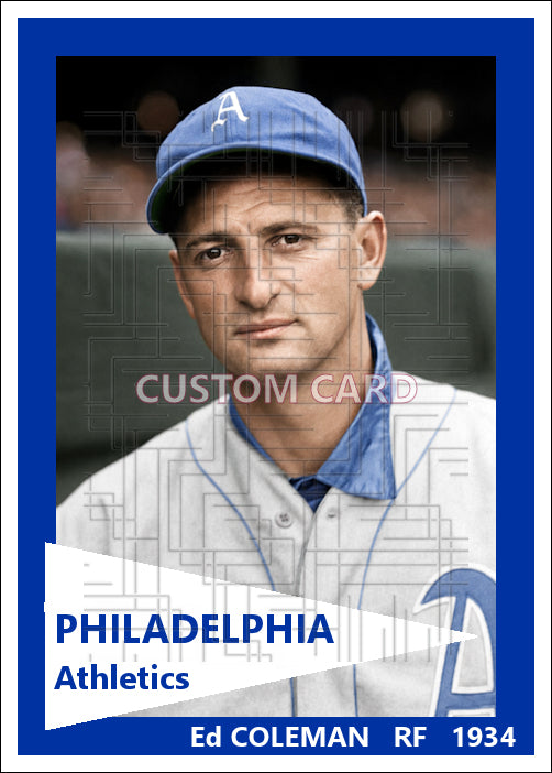 Ed Coleman - 1934 Philadelphia Athletics - choose a size & style