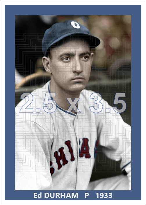 Ed Durham - 1933 Chicago White Sox - choose a size & style