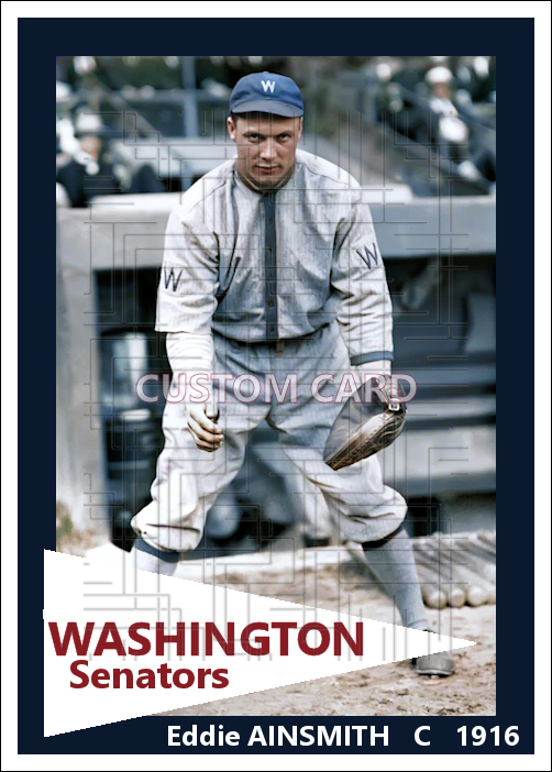 Eddie Ainsmith - 1916 Washington Senators - choose a size & style