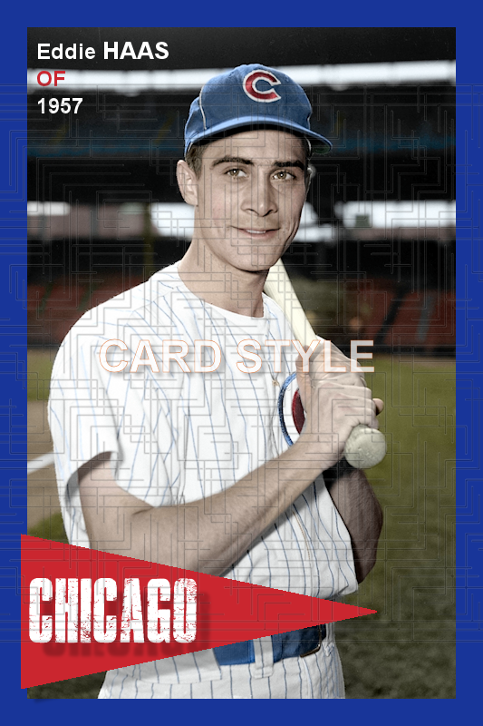 Eddie Haas - 1957 Chicago Cubs - choose a size & style