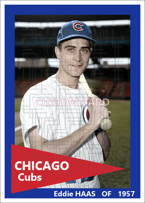 Eddie Haas - 1957 Chicago Cubs - choose a size & style