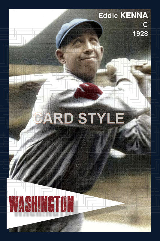 Eddie Kenna - 1928 Washington Senators - choose a size & style