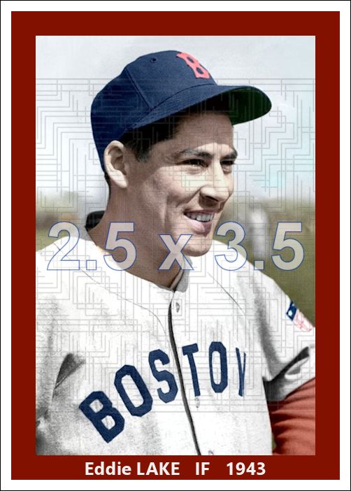 Eddie Lake - 1943 Boston Red Sox - choose a size & style