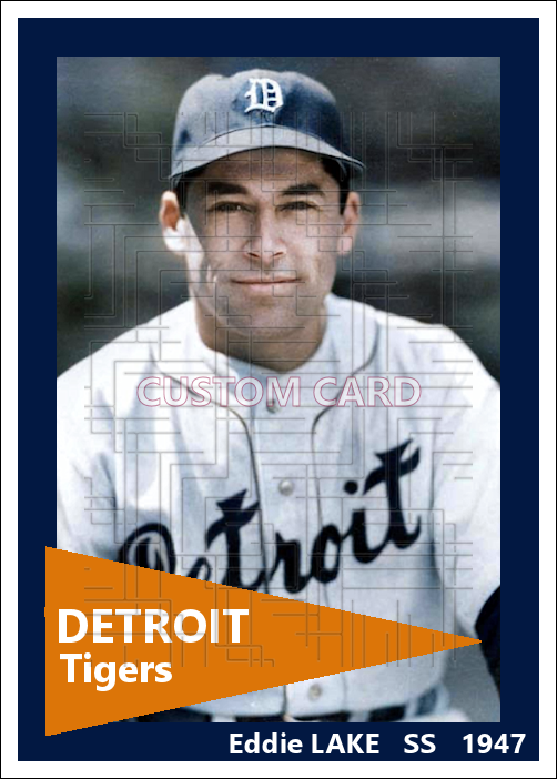Eddie Lake - 1947 Detroit Tigers - choose a size & style
