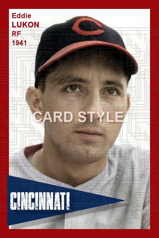 Eddie Lukon - 1942 Cincinnati Reds - choose a size & style