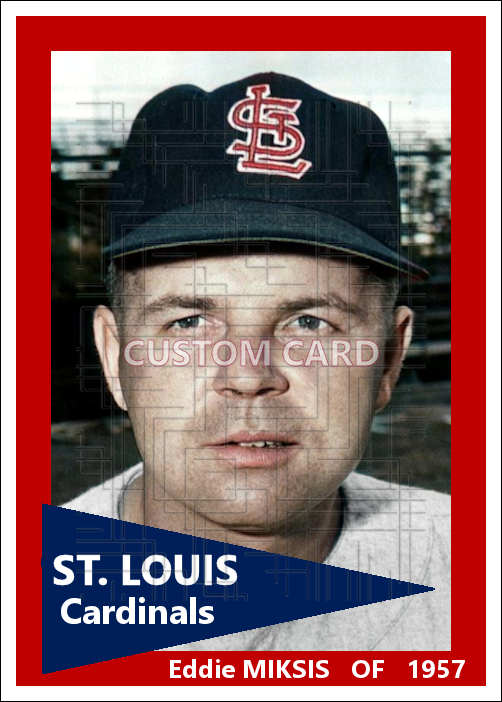 Eddie Miksis - 1957 St. Louis Cardinals - choose a size & style