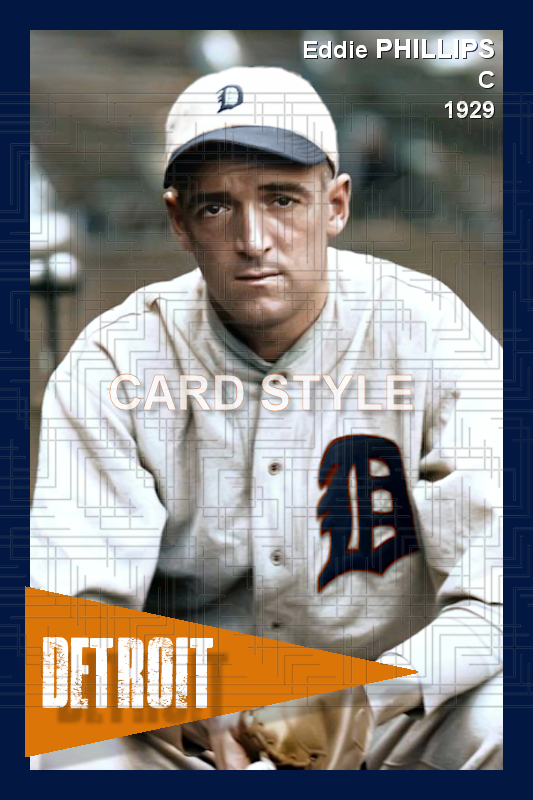Eddie Phillips - 1929 Detroit Tigers - choose a size & style