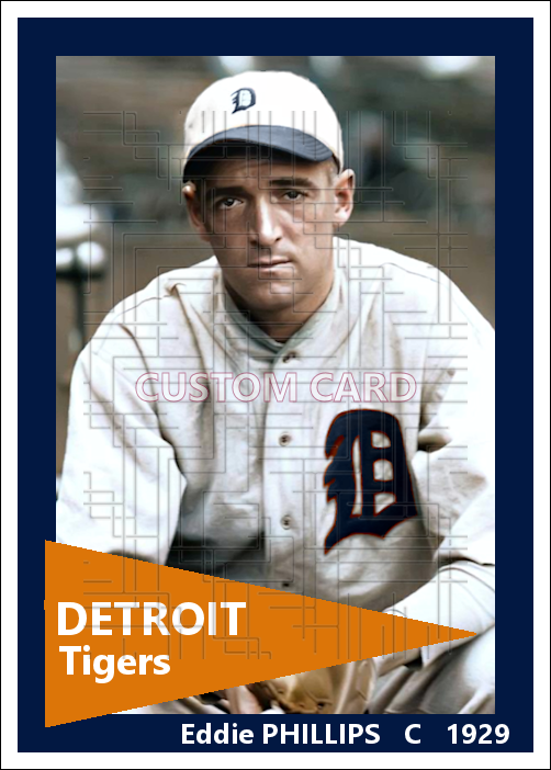 Eddie Phillips - 1929 Detroit Tigers - choose a size & style