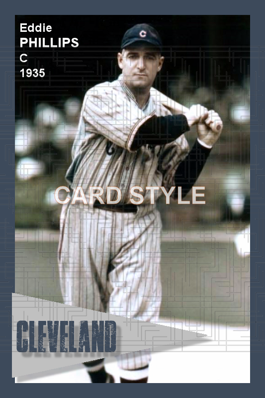 Eddie Phillips - 1935 Cleveland Indians - choose a size & style