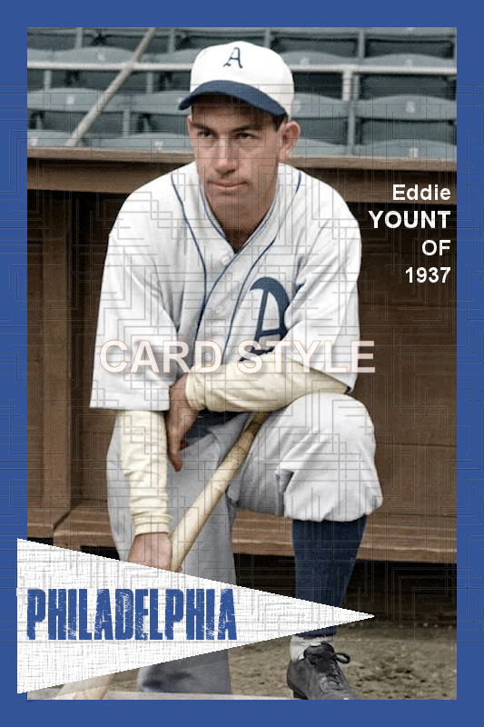 Eddie Yount - 1937 Philadelphia Athletics - choose a size & style