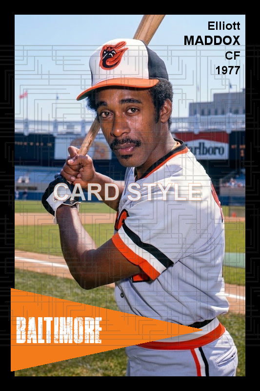 Elliott Maddox - 1977 Baltimore Orioles - choose a size & style