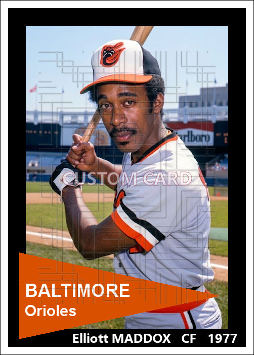 Elliott Maddox - 1977 Baltimore Orioles - choose a size & style