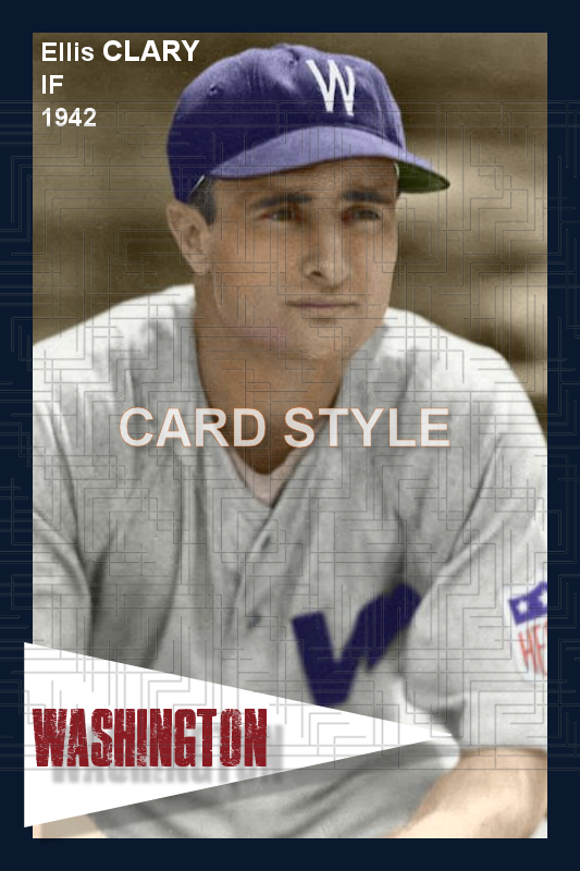 Ellis Clary - 1942 Washington Senators - choose a size & style