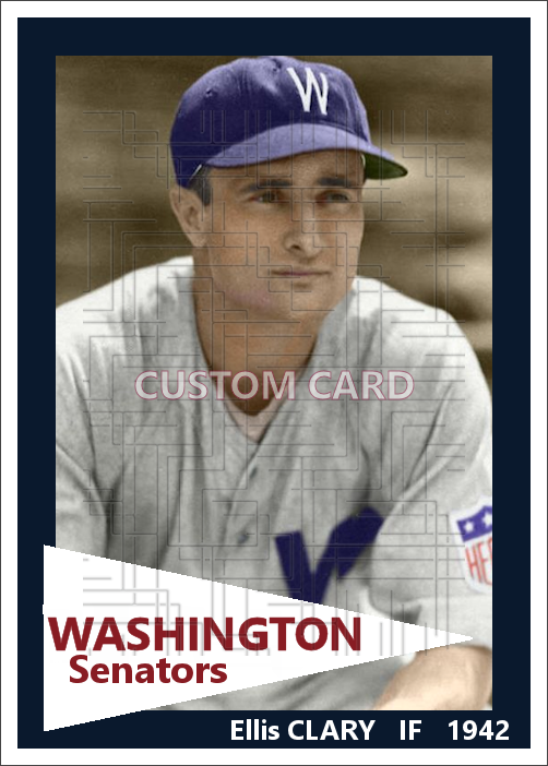 Ellis Clary - 1942 Washington Senators - choose a size & style