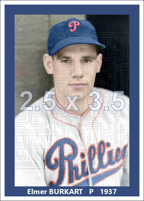 Elmer Burkart - 1937 Philadelphia Phillies - choose a size & style