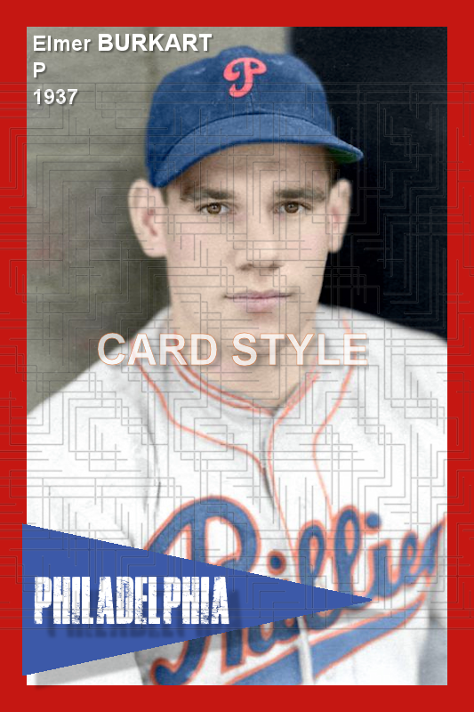 Elmer Burkart - 1937 Philadelphia Phillies - choose a size & style
