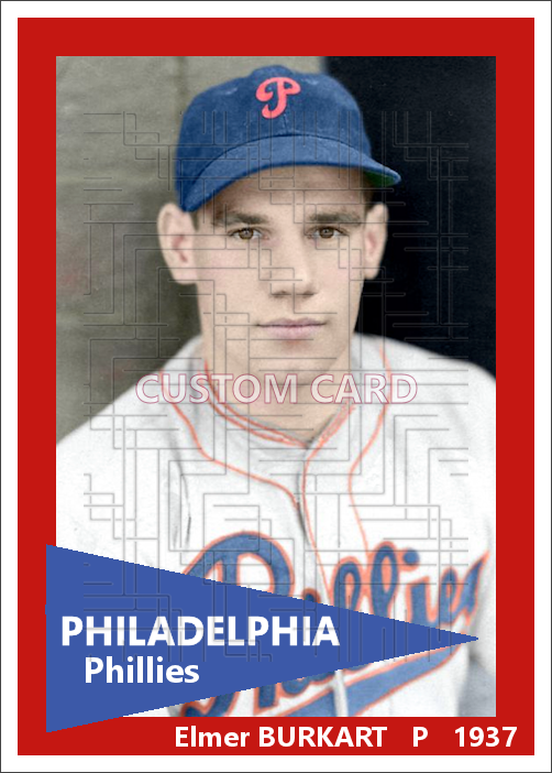 Elmer Burkart - 1937 Philadelphia Phillies - choose a size & style