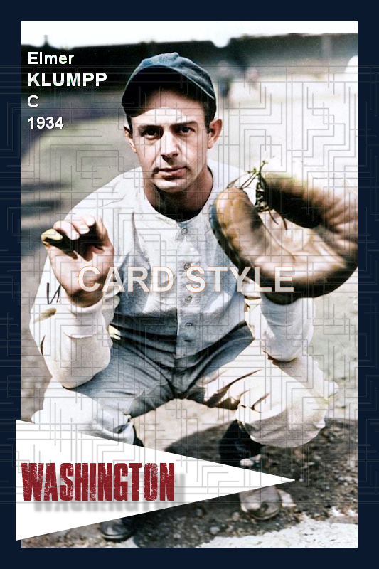 Elmer Klumpp - 1934 Washington Senators - choose a size & style
