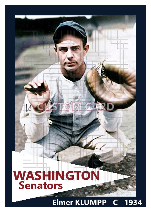 Elmer Klumpp - 1934 Washington Senators - choose a size & style