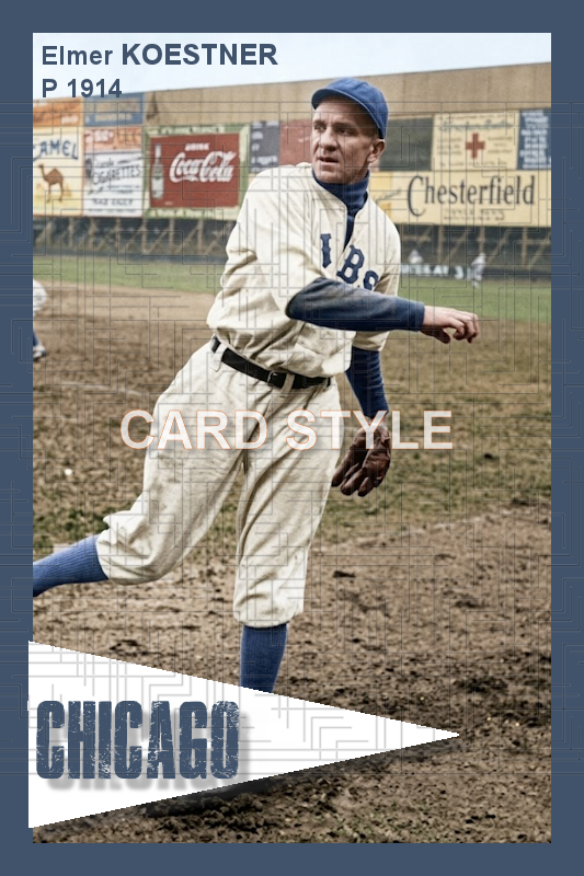 Elmer Koestner - 1914 Chicago Cubs - choose a size & style
