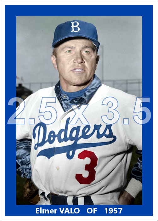 Elmer Valo - 1957 Brooklyn Dodgers - choose a size & style