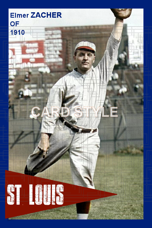 Elmer Zacher - 1910 St. Louis Cardinals - choose a size & style