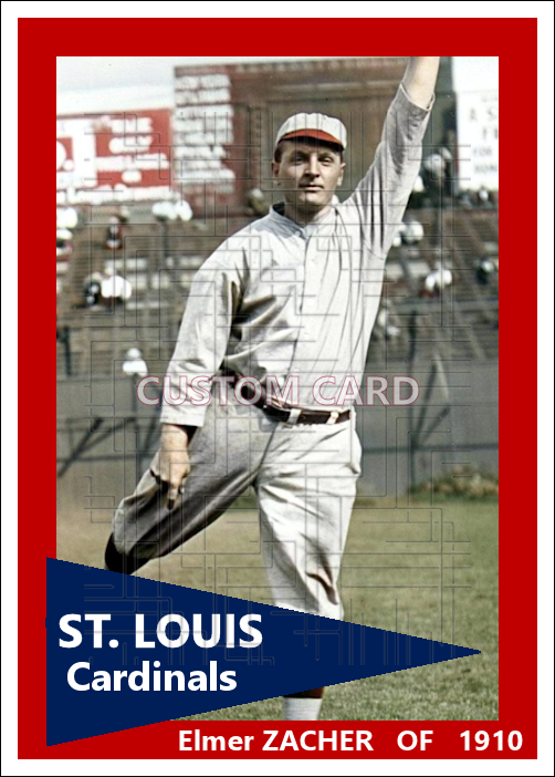 Elmer Zacher - 1910 St. Louis Cardinals - choose a size & style