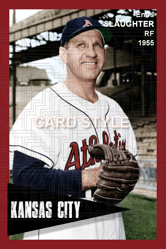 Enos Slaughter - 1955 Kansas City Athletics - choose a size & style