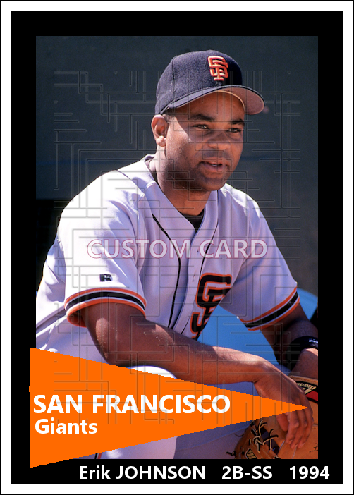 Erik Johnson - 1994 San Francisco Giants - choose a size & style