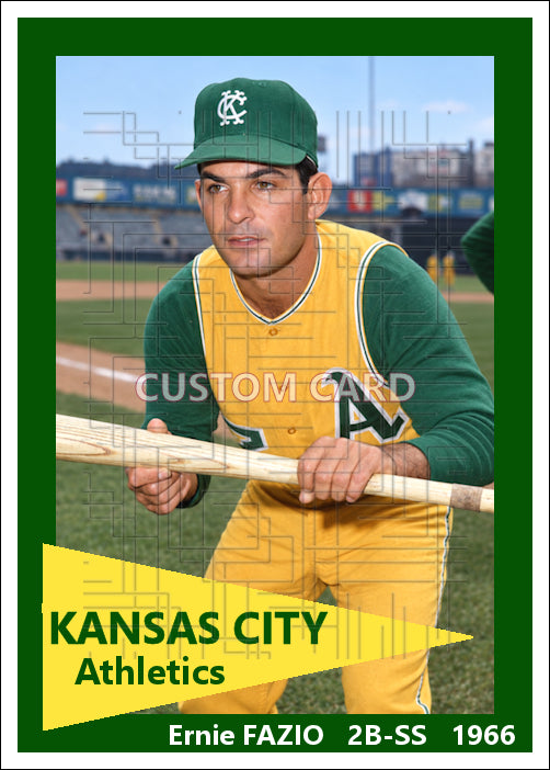 Ernie Fazio - 1966 Kansas City Athletics - choose a size & style