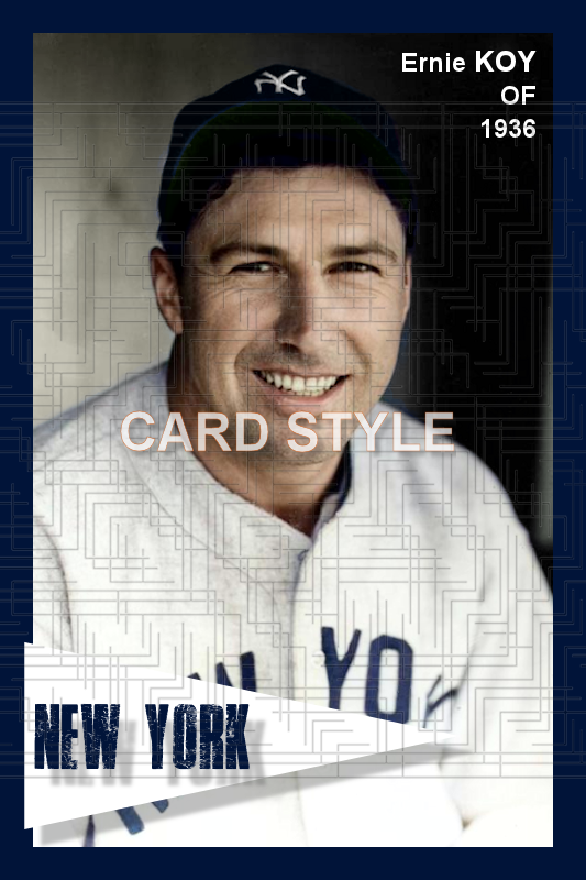 Ernie Koy - 1936 New York Yankees - choose a size & style