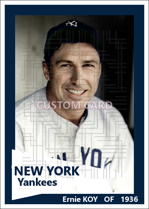 Ernie Koy - 1936 New York Yankees - choose a size & style