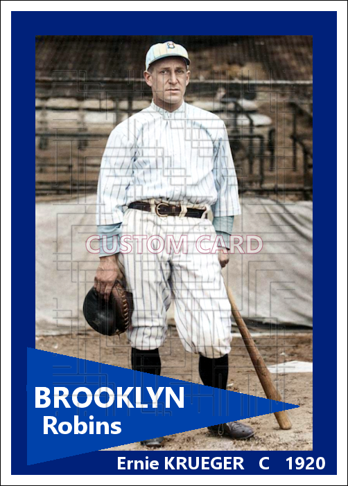 Ernie Krueger - 1920 Brooklyn Robins - choose a size & style