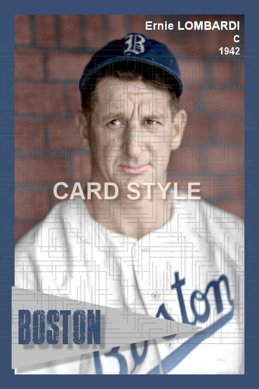 Ernie Lombardi - 1942 Boston Braves - choose a size & style