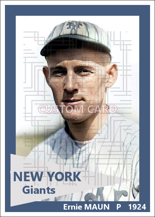 Ernie Maun - 1924 New York Giants - choose a size & style