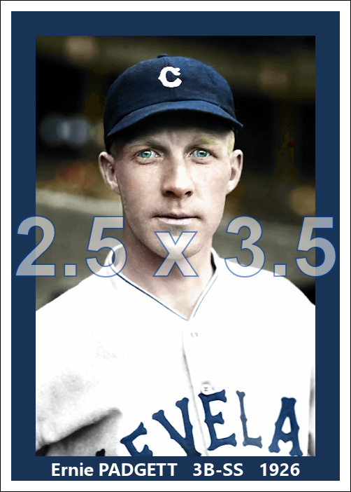 Ernie Padgett - 1926 Cleveland Indians - choose a size & style
