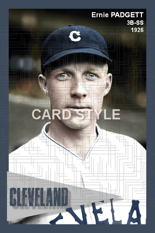 Ernie Padgett - 1926 Cleveland Indians - choose a size & style