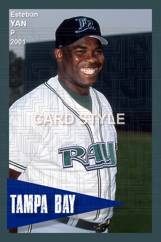 Esteban Yan - 2001 Tampa Bay Devil Rays - choose a size & style