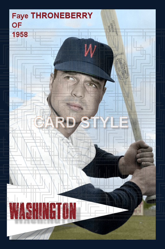 Faye Throneberry - 1958 Washington Senators - choose a size & style