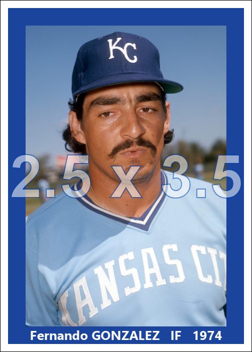 Fernando Gonzalez - 1974 Kansas City Royals - choose a size & style