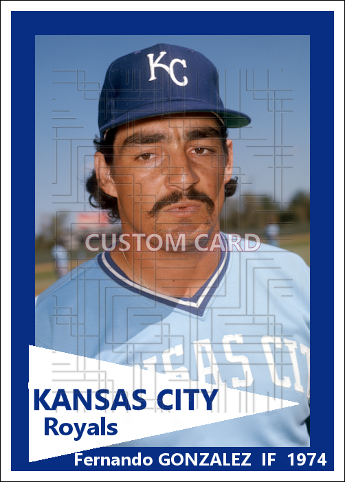 Fernando Gonzalez - 1974 Kansas City Royals - choose a size & style