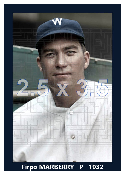 Firpo Marberry - 1932 Washington Senators - choose a size & style